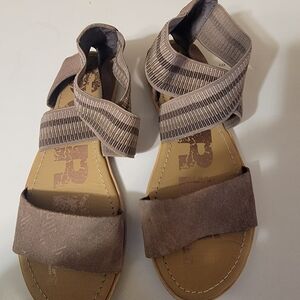 Sorel Ella Women's Leather Tan Sandals Size 7.5